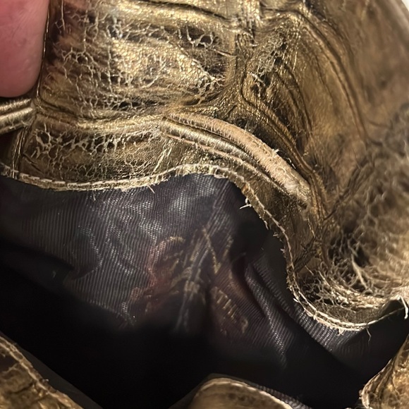 Vintage Gino gold metallic small leather bag - Picture 11 of 16